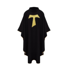 Chasuble franciscaine avec croix TAU - noir