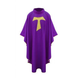 Chasuble franciscaine avec croix TAU - violet