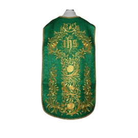 Chasuble romaine verte brodée IHS (71)