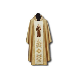 Chasuble brodée de Saint Antoine avec lys
