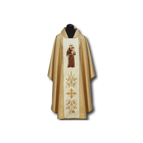 Chasuble brodée de Saint Antoine avec lys