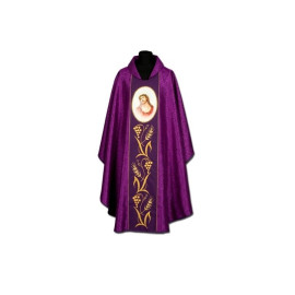 Chasuble brodée Jésus avec couronne - icône peinte