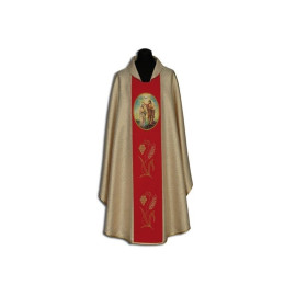 Chasuble brodée de Jean-Baptiste - icône peinte