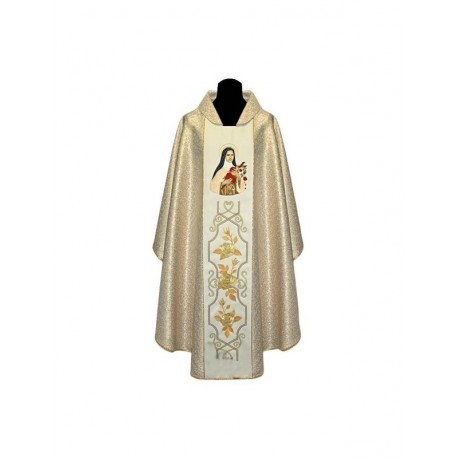 Chasuble brodée Sainte Thérèse de l'Enfant Jésus