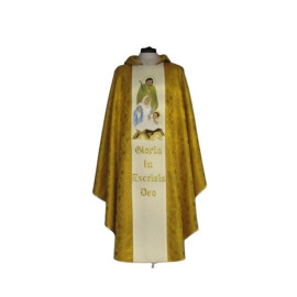 Chasuble brodée or - Noël