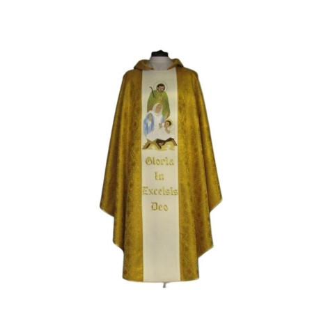 Chasuble brodée or - Noël