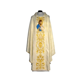 Chasuble du Bon Pasteur - rosette couleur crème (2)