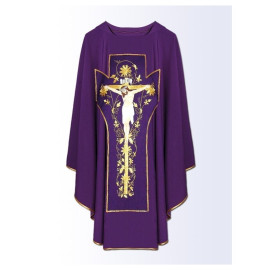 Chasuble - Jésus Crucifié - couleurs liturgiques (19)