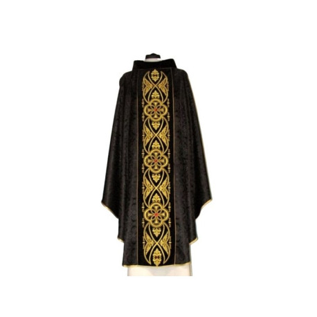 Chasuble avec rosette noire - ceinture en velours brodé (7)