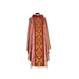 Chasuble avec rosette couleur rose - ceinture en velours (8)