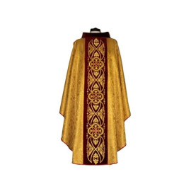 Chasuble avec rosette couleur or - ceinture en velours (9)