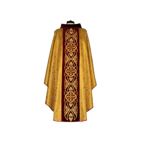 Chasuble avec rosette couleur or - ceinture en velours (9)