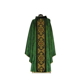 Chasuble avec rosette couleur verte - ceinture en velours (11)