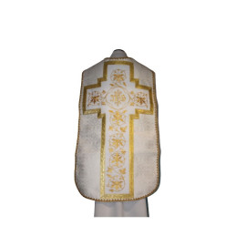 Chasuble romaine écrue, rosette IHS (55)