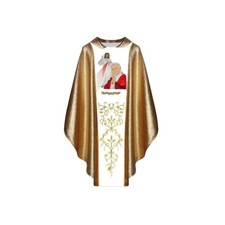 Chasuble avec l'image de Jean-Paul II et de Jésus le Miséricordieux