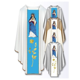 Chasuble avec image brodée - Cœur de Marie