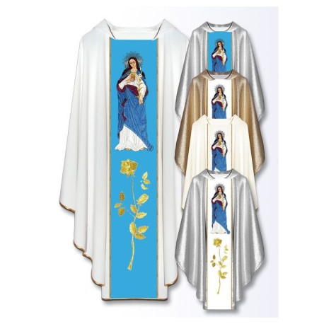 Chasuble avec image brodée - Cœur de Marie