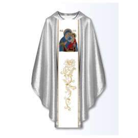 Chasuble avec image brodée - Notre-Dame de la guérison des malades