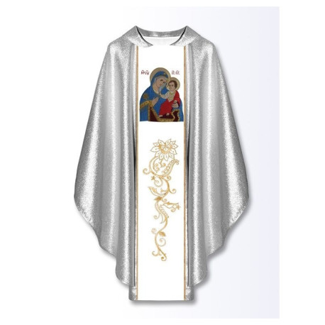 Chasuble avec image brodée - Notre-Dame de la guérison des malades