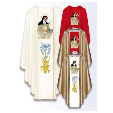 Chasuble avec image brodée - Sainte Claire
