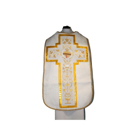 Chasuble romaine blanche Cœur de Jésus (49)