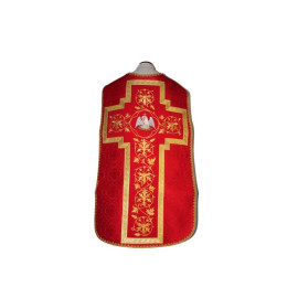 Chasuble romaine rosette rouge (49)