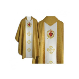 Chasuble gothique - Coeur avec couronne d'épines (25)