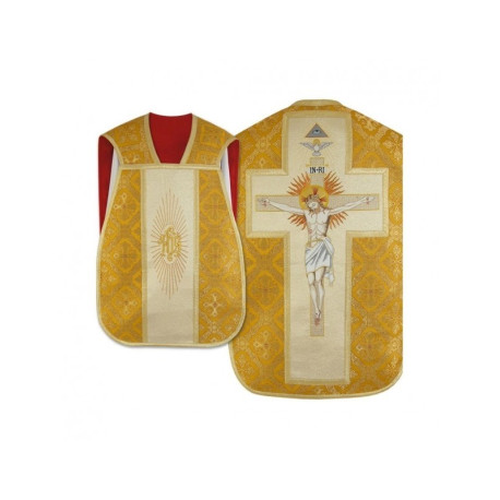 Chasuble romaine brodée - Christ en croix (20)