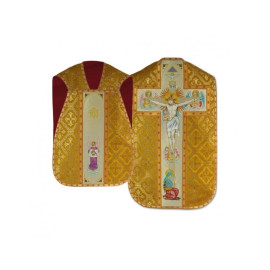 Chasuble romaine brodée - Christ en croix (22)