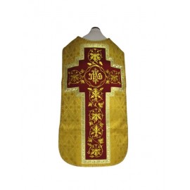 Chasuble romaine miel, rosette (53)