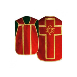 Chasuble romaine IHS - couleurs liturgiques, jacquard (29)