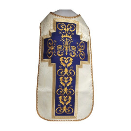 Chasuble romaine brodée d'un motif marial