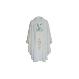 Chasuble mariale brodée écru (22)