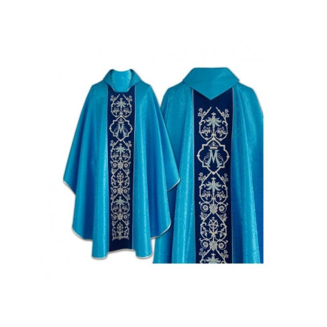 Chasuble mariale brodée bleue (27)