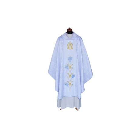 Chasuble mariale brodée blanche (28)
