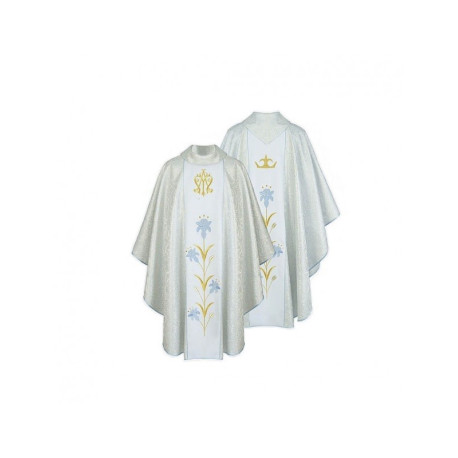Chasuble mariale brodée argent (29)