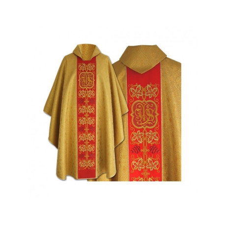 Chasuble gothique brodée d'IHS