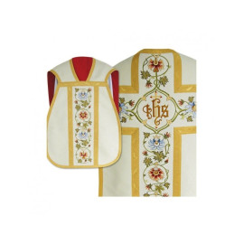 Chasuble romaine avec manipulateur, bourse et voile pour calice (9)