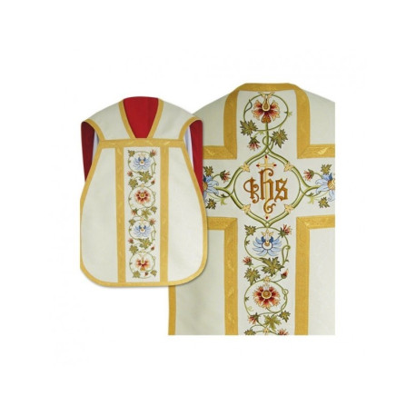 Chasuble romaine avec manipulateur, bourse et voile pour calice (9)