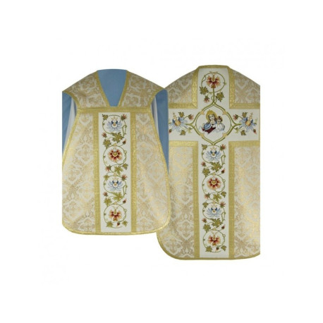 Chasuble romaine avec manipulateur, bourse et voile pour calice (11)