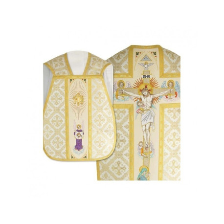 Chasuble romaine avec manipulateur, bourse et voile pour calice (14)