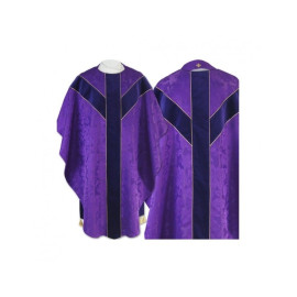 Chasuble semi-gothique - jacquard violet (56)