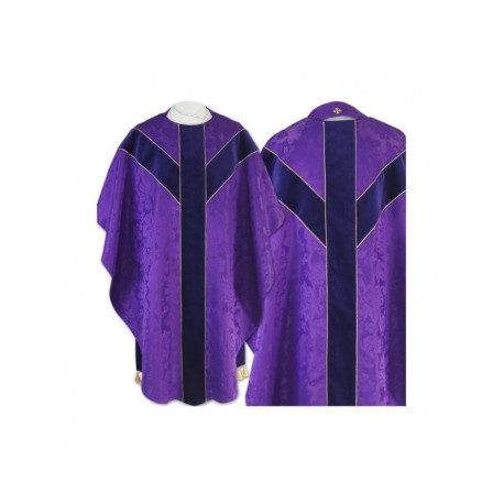 Chasuble semi-gothique - jacquard violet (56)