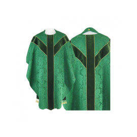 Chasuble semi-gothique - jacquard vert (57)