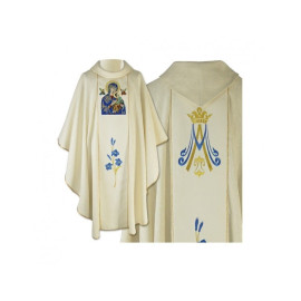Chasuble brodée de Notre-Dame du Perpétuel Secours