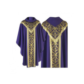 Chasuble semi gothique violet - tissu uni (60)