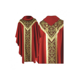 Chasuble semi gothique rouge - tissu uni (61)