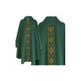 Chasuble vert gothique - tissu jacquard (71)