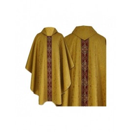 Chasuble gothique dorée - tissu brocard (72)