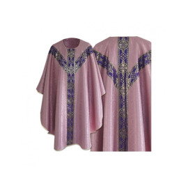 Semi - chasuble gothique - rose pâle (77)
